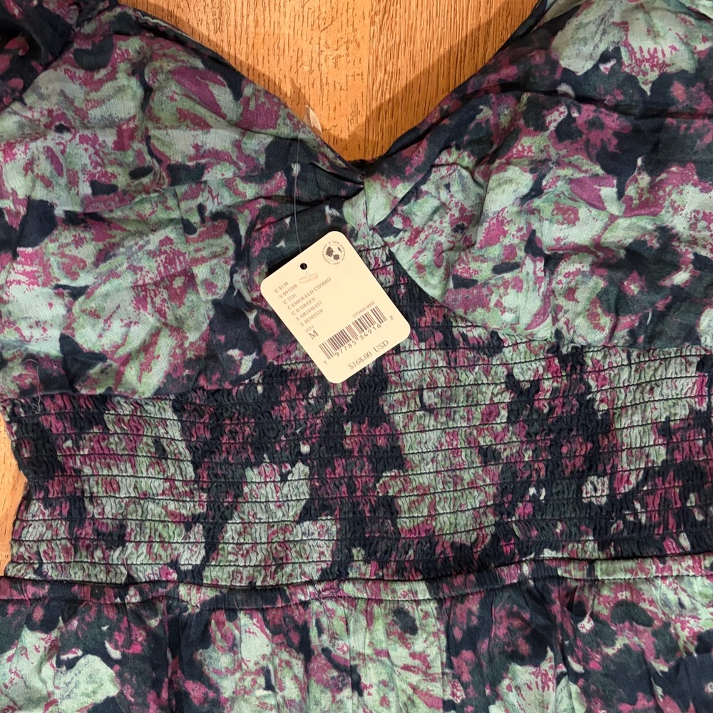 Free People Navy Floral Maxi Dress with Teal & Purple Accents - Picture 7 of 8